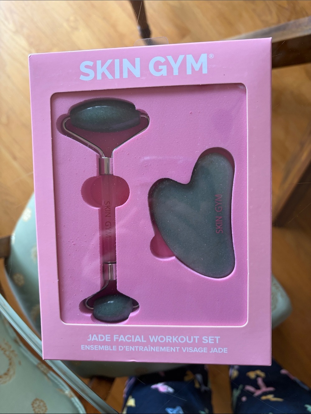 Skin Gym Pink & Green Jade Facial Workout Set